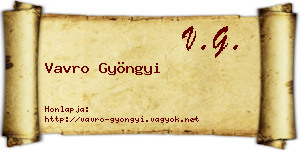 Vavro Gyöngyi névjegykártya